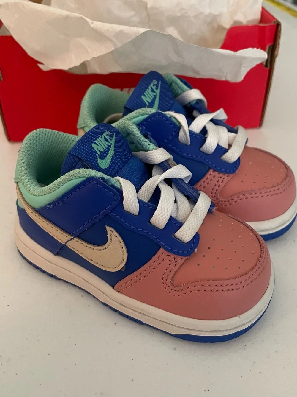 Nike Kids Colorblock Sneakers in Pink, Blue & Mint